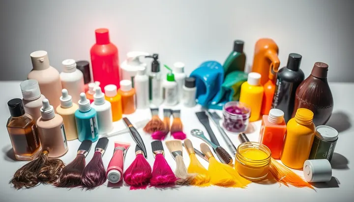 What are different kinds of hair colour products?